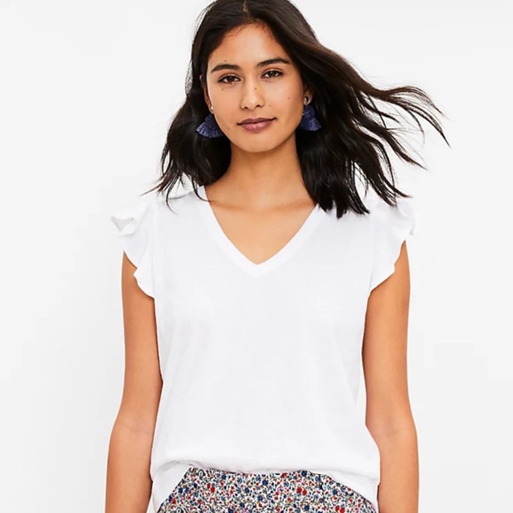 LOFT Flutter Sleeve Tee - Picture 1 of 8